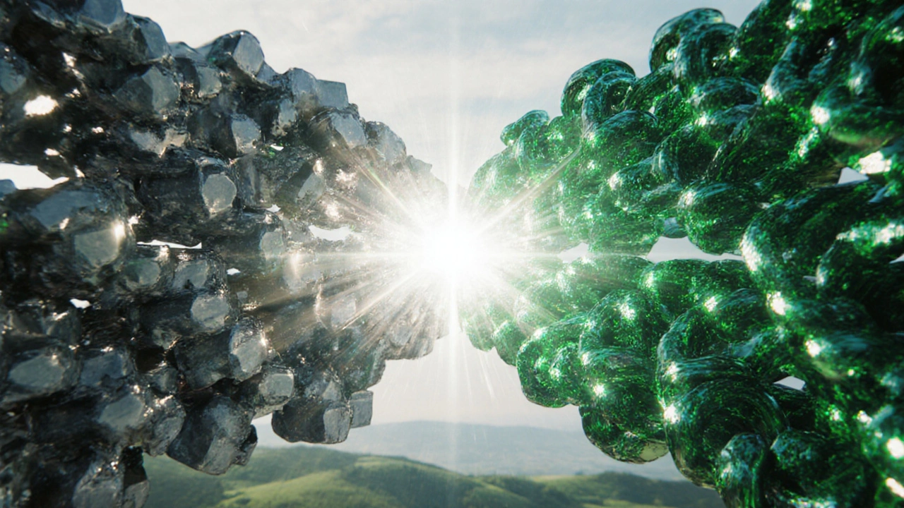 Illustration du Merge où la chaîne d’exécution et la chaîne de consensus se rejoignent, symbolisant la réduction d’énergie.