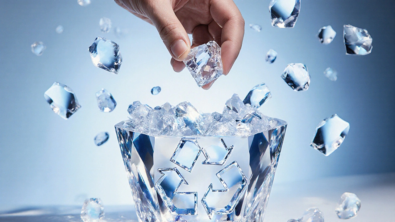 Fragment de cristal Swarovski recyclé qui se transforme en nouveaux bijoux.