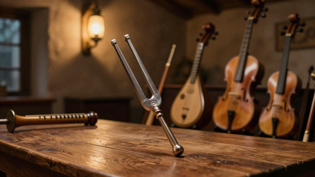 Comment s'appelle l'instrument qui donne le la dans la musique folklorique française ?