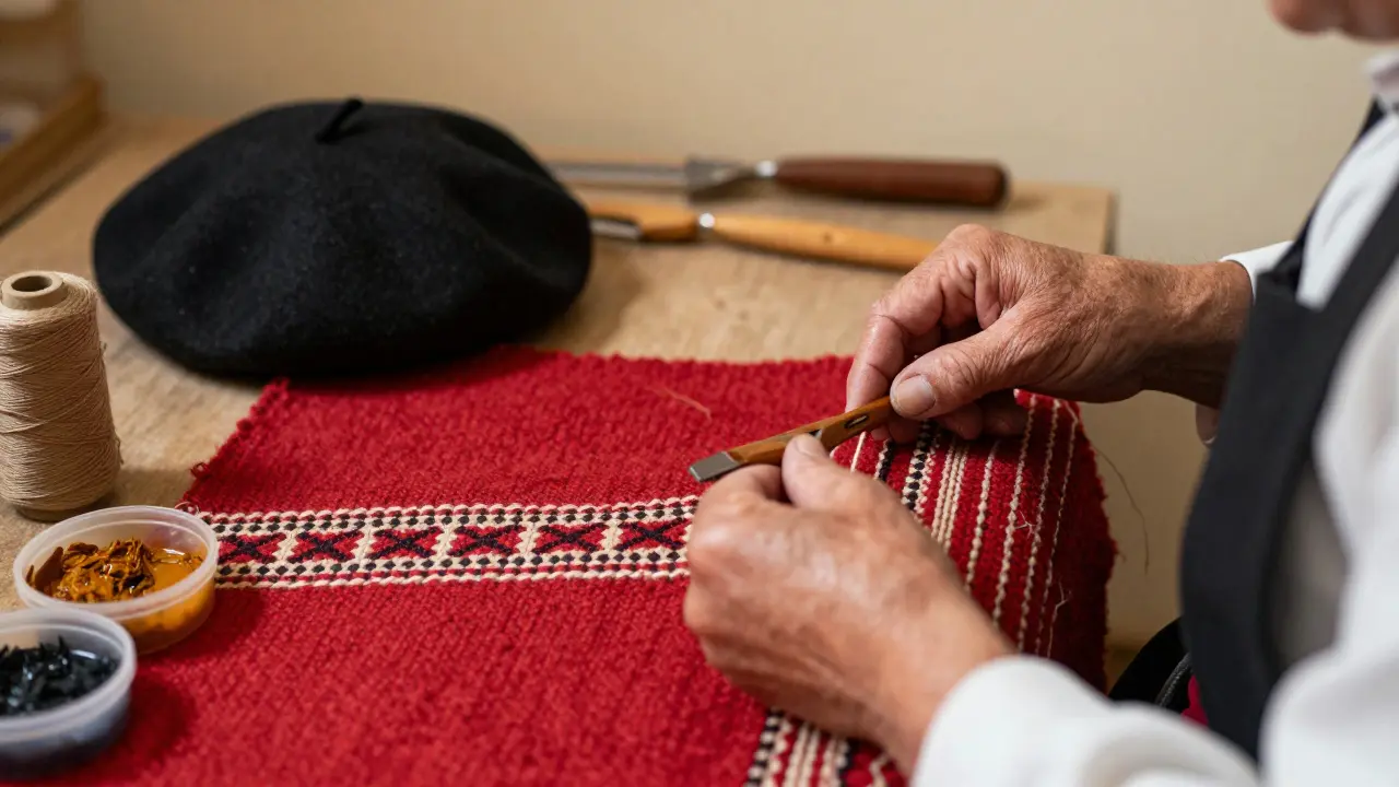 Atelier artisanal confectionnant costumes régionaux