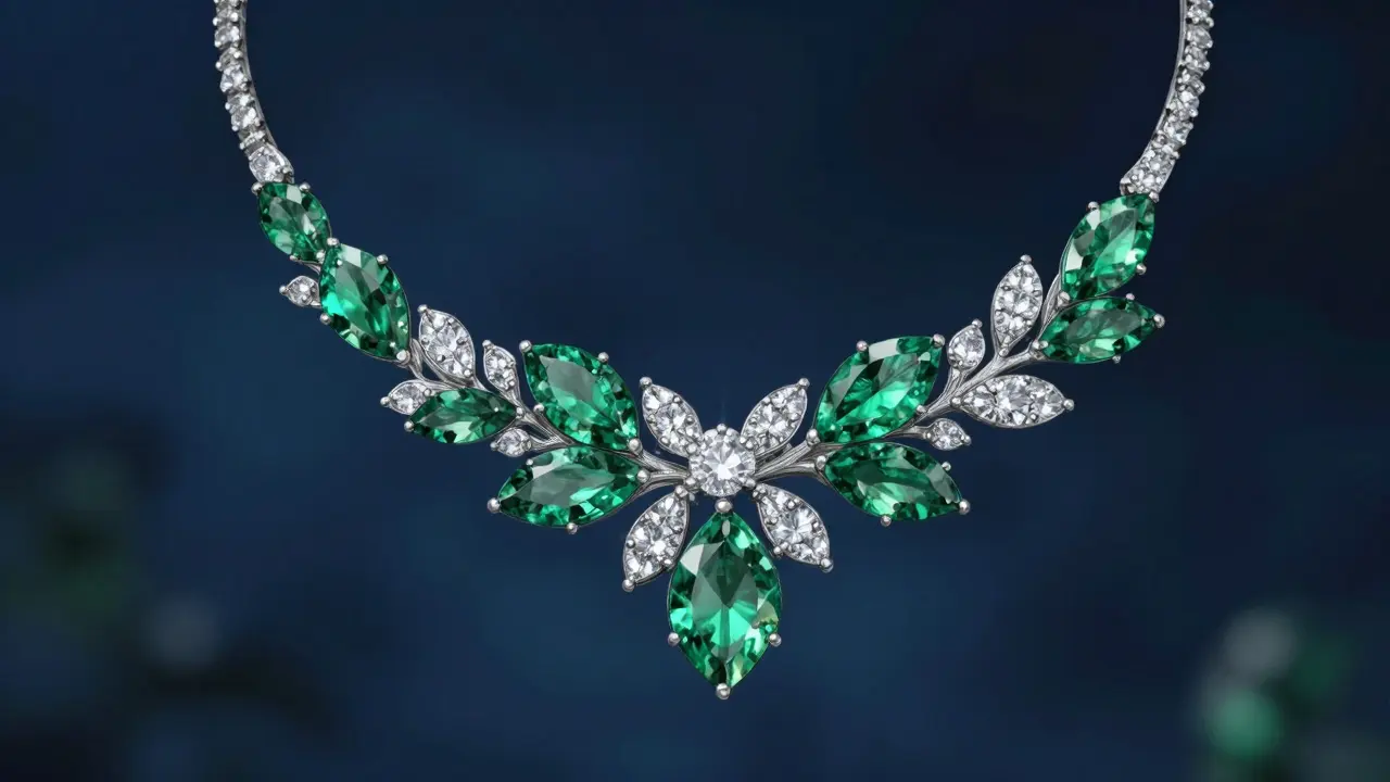 Collier Van Cleef avec pierres flottantes sans monture visible
